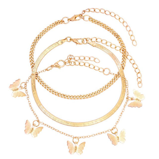 "Megan" 3pcs Anklet Bracelet Set