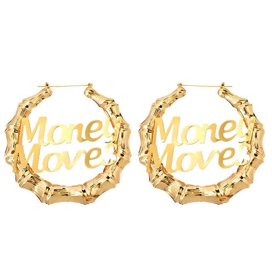 "Money Move" Bamboo Hoops