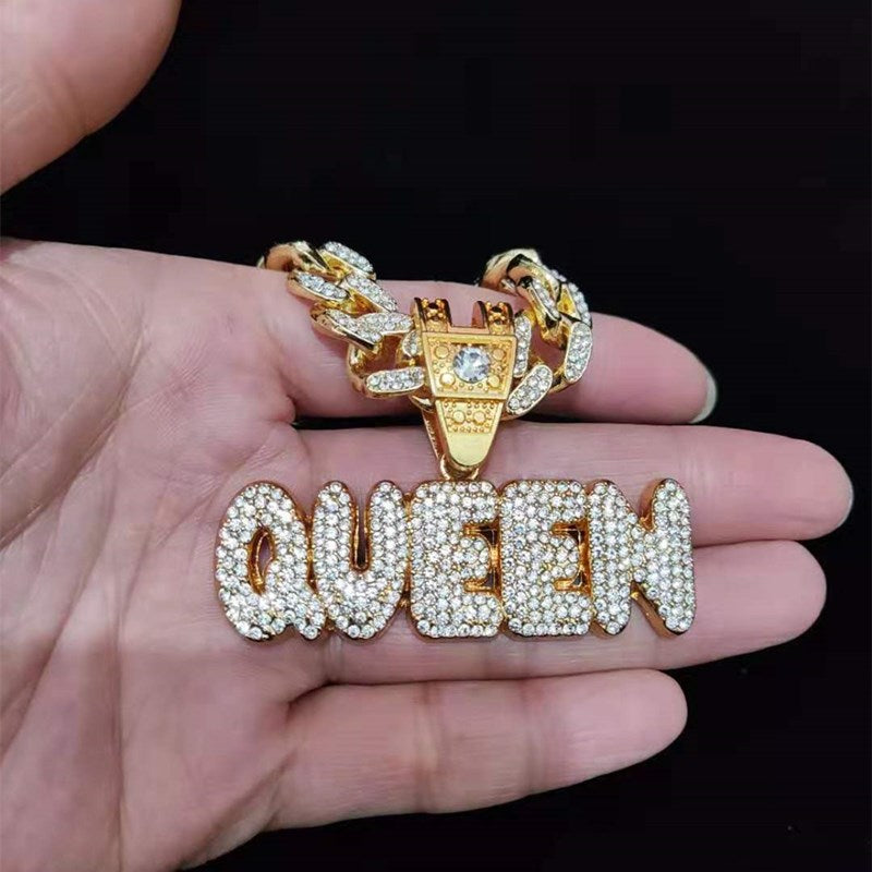 "QUEEN" Iced Cuban Link Necklace