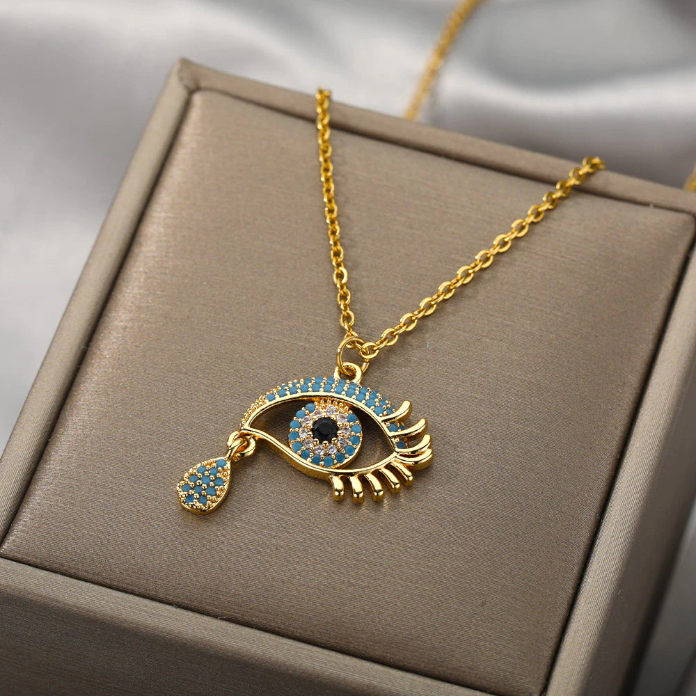 Evil Eye Stainless Steel Necklace