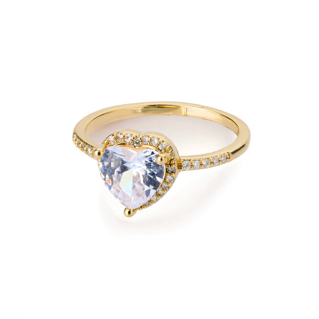 Diamond Heart Stainless Steel Promise Ring