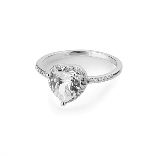Diamond Heart Stainless Steel Promise Ring