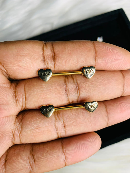 "F**K Me" Nipple Ring