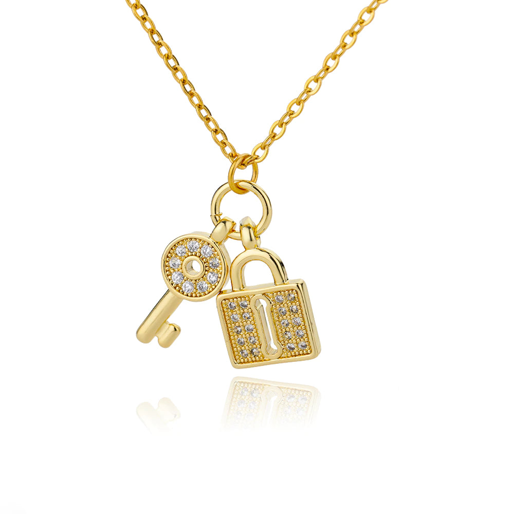 Lock and Key Stainless Steel Necklace