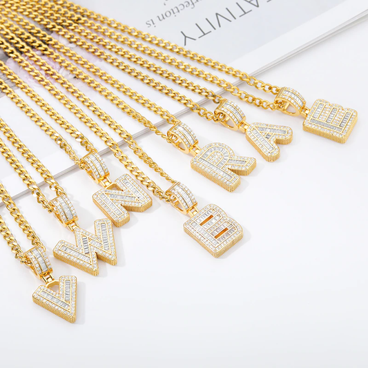 Icy Initial Stainless Steel Necklace