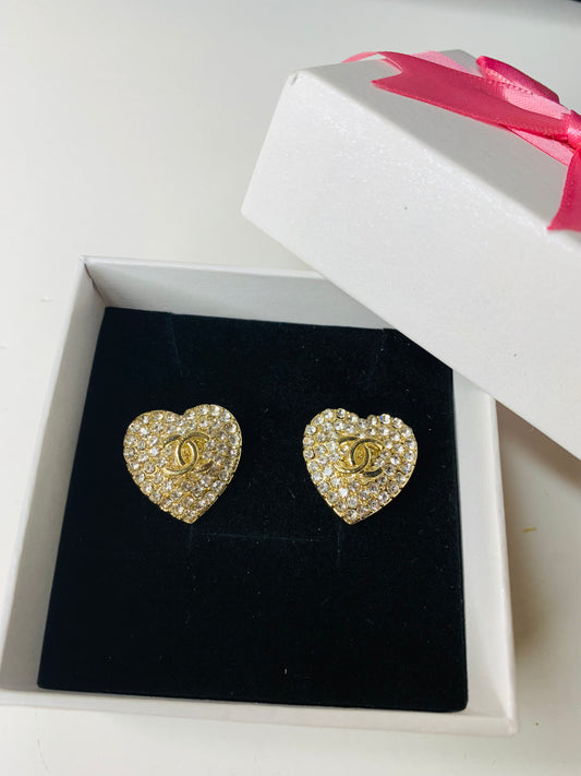 "Joanna" CC Heart Studs