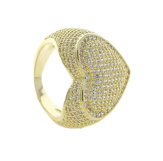 "Vera" Iced Heart Ring