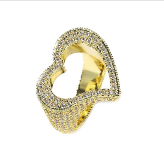 "Zoya" Iced Heart Ring